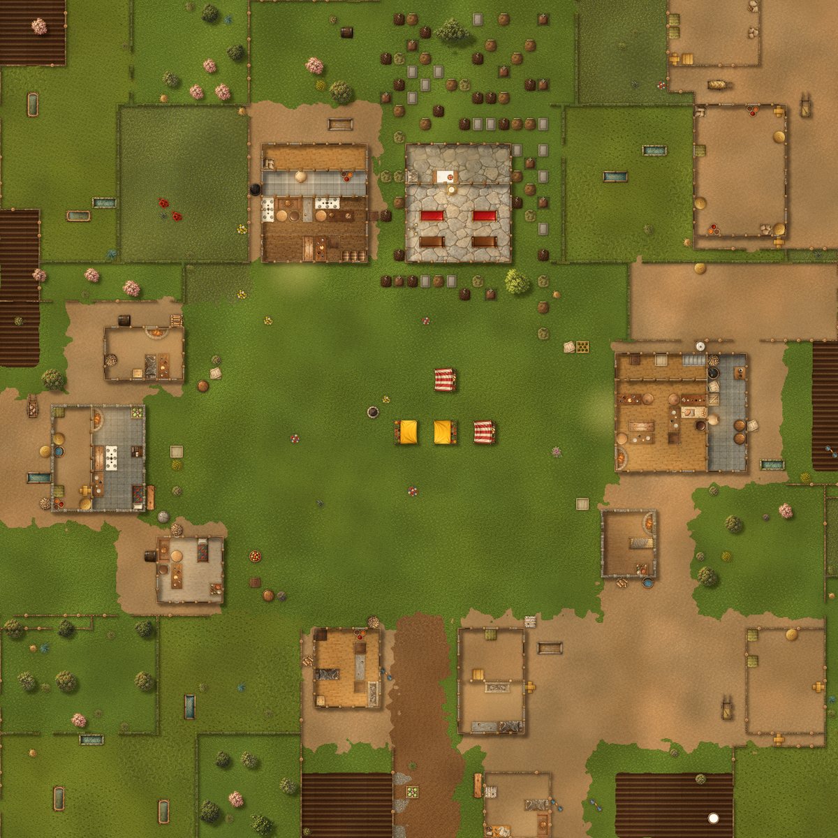 Village houses with crofts, gardens and dirt yards